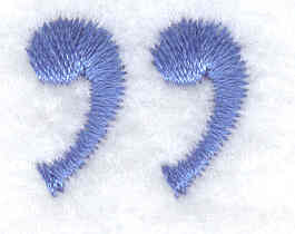 Embroidery Design: Quotation mark<br> 0.67w X 0.55h