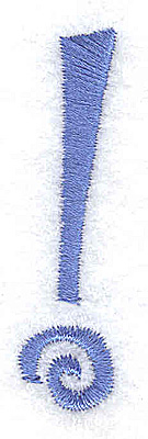 Embroidery Design: Exclamation mark<br> 0.51w X 2.01h