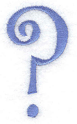 Embroidery Design: Question mark<br> 1.13w X 2.01h