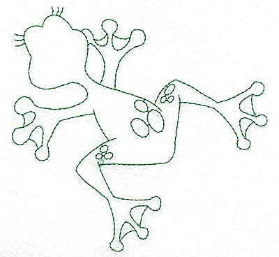 Embroidery Design: Frog jumping outlines<br> 4.97w X 4.66h