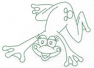 Embroidery Design: Frog swimming outlines<br> 4.99w X 3.72h