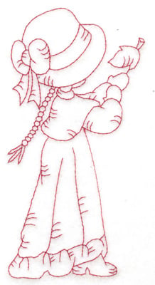 Embroidery Design: Girl catching leaf large<br> 2.96w X 6.05h
