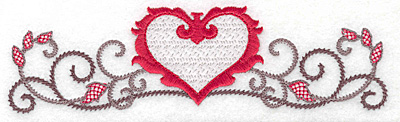 Embroidery Design: Floral Heart 103 small<br> 6.93w X 1.95h