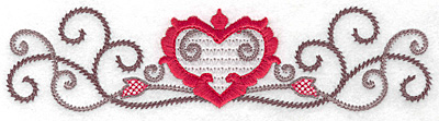 Embroidery Design: Floral Heart 105 small<br> 6.97w X 1.73w