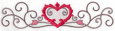 Embroidery Design: Floral Heart 106 large<br> 9.72w X 2.40h