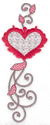 Embroidery Design: Floral Heart 110 large<br> 2.70w X 6.95h