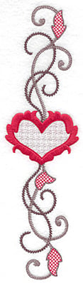 Embroidery Design: Floral Heart 112<br> 9.69w X 2.64h