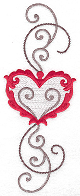 Embroidery Design: Floral Heart 114<br>9.72w X 3.74h