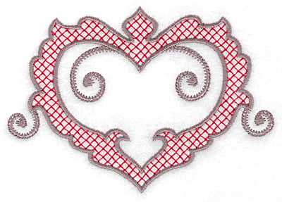 Embroidery Design: Heart 124 large<br> 4.98w X 3.52h