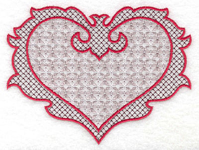 Embroidery Design: Heart 125 with motif<br> 4.99 X 3.76