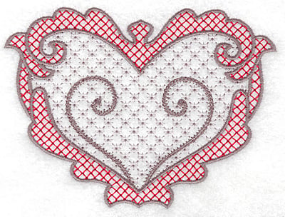 Embroidery Design: Heart 126 with motif<br> 5.00w X 3.70h