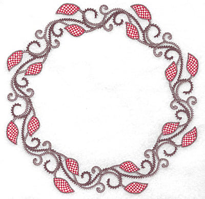 Embroidery Design: Circle of Vines <br> 6.98w X 6.98h