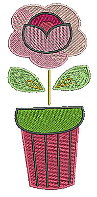 Embroidery Design: Flower in pot 1<br> 2.07w X 4.67h