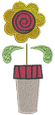 Embroidery Design: Flower in pot 3<br> 2.18w X 4.82h | Embroidery Legacy Embroidery Design: Flower in pot 3<br> 2.18w X 4.82h