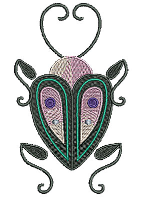 Embroidery Design: Floral bug<br> 2.91w X 4.84h