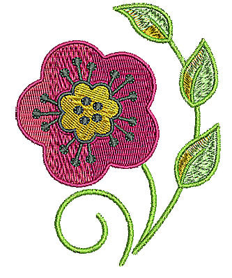Embroidery Design: Flower 7<br> 2.91w X 3.74h