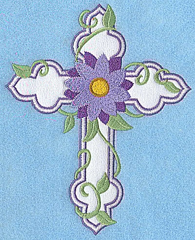 Embroidery Design: Cross applique with mumm<br> 6.16w X 4.96h