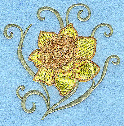 Embroidery Design: Daffodil<br> 3.88w X 3.88h | Embroidery Legacy Embroidery Design: Daffodil<br> 3.88w X 3.88h