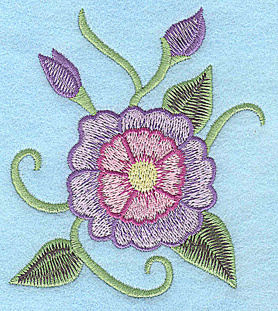 Embroidery Design: Mauve and pink flower<br> 3.24w X 3.75h