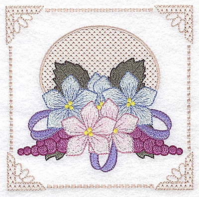 Embroidery Design: Floral design with grapes G large<br> 4.97w X 4.96h
