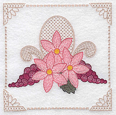Embroidery Design: Floral design with grapes H large<br> 4.97w X 4.96h