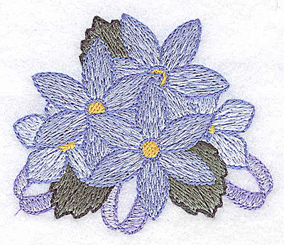 Embroidery Design: Flowers and ribbons C<br> 2.78w X 2.38h