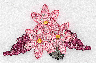 Embroidery Design: Flowers grapes and ribbons H<br> 3.53w X 2.29h