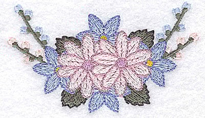 Embroidery Design: Flowers and buds I<br> 3.44w X 1.99h | Embroidery Legacy Embroidery Design: Flowers and buds I<br> 3.44w X 1.99h