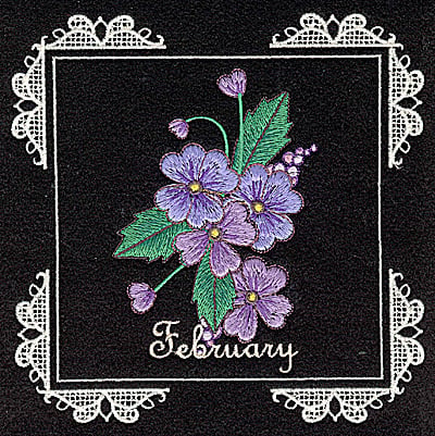 Embroidery Design: February<br> 6.02w X 6.04h