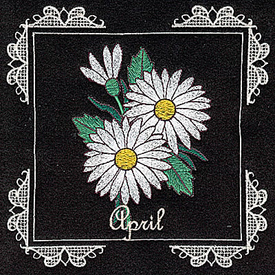 Embroidery Design: April<br> 6.02w X 6.04h