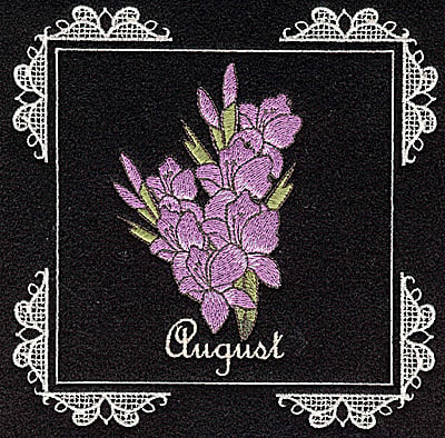 Embroidery Design: August <br> 6.02w X 6.04h