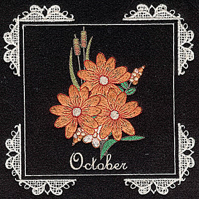 Embroidery Design: October<br> 6.02w X 6.04h