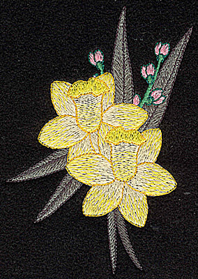 Embroidery Design: Daffodil<br> 3.43w X 4.79h