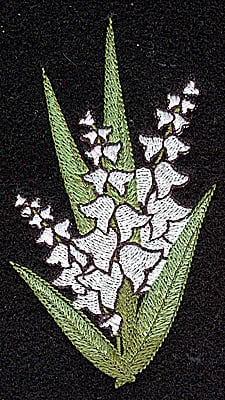 Embroidery Design: Lily of the Valley<br> 2.40w X 4.25h | Embroidery Legacy Embroidery Design: Lily of the Valley<br> 2.40w X 4.25h