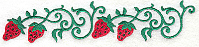 Embroidery Design: Strawberry border<br> 6.98w X 1.49h