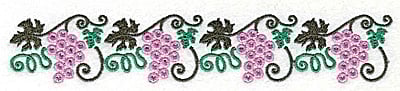 Embroidery Design: Grape border<br> 6.90w X 1.25h