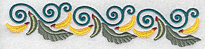 Embroidery Design: Banana border<br> 6.98w X 1.44h | Embroidery Legacy Embroidery Design: Banana border<br> 6.98w X 1.44h