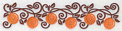 Embroidery Design: Orange border<br> 6.91w X 1.57h