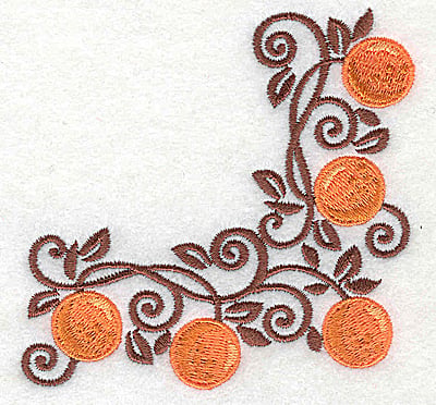 Embroidery Design: Orange corner<br> 3.70w X 3.70h
