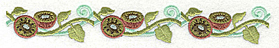 Embroidery Design: Kiwi border<br> 6.99w X 1.03h | Embroidery Legacy Embroidery Design: Kiwi border<br> 6.99w X 1.03h