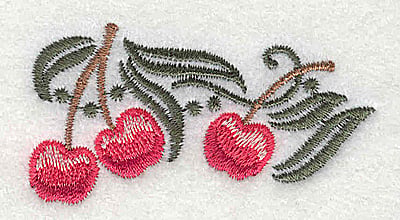 Embroidery Design: Cherries<br> 2.47w X 1.31h | Embroidery Legacy Embroidery Design: Cherries<br> 2.47w X 1.31h