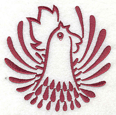 Embroidery Design: Rooster 1 large<br>3.84w x 3.86h