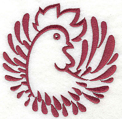Embroidery Design: Rooster 6 large<br>3.82w x 3.87h