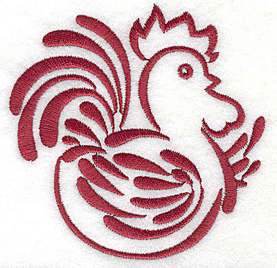 Embroidery Design: Rooster 9 large<br>3.87h x 3.87h