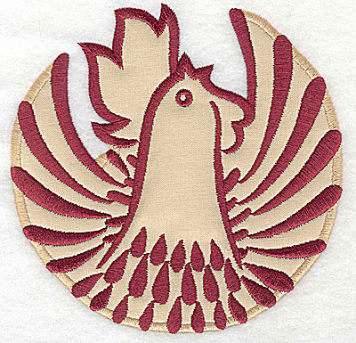 Embroidery Design: Rooster 1 applique<br>4.97w x 5.01h