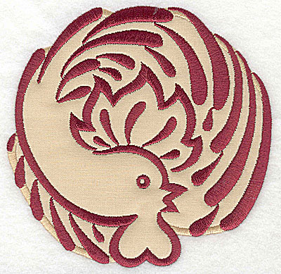 Embroidery Design: Rooster 2 applique<br>4.97w x 5.01h