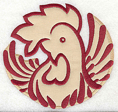 Embroidery Design: Rooster 3 applique<br>4.97w x 5.18h