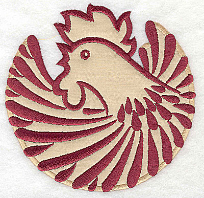 Embroidery Design: Rooster 4 applique<br>4.97w x 4.99h