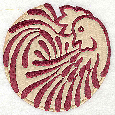 Embroidery Design: Rooster 5 applique<br>4.95w x 4.92h