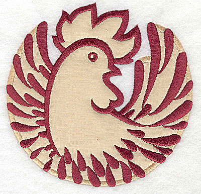 Embroidery Design: Rooster 6 applique<br>4.94w x 5.00h